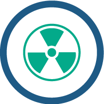 An icon of the radioactive symbol enclosed in a circle