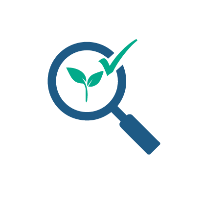 Image icon with plant in magnifying glass